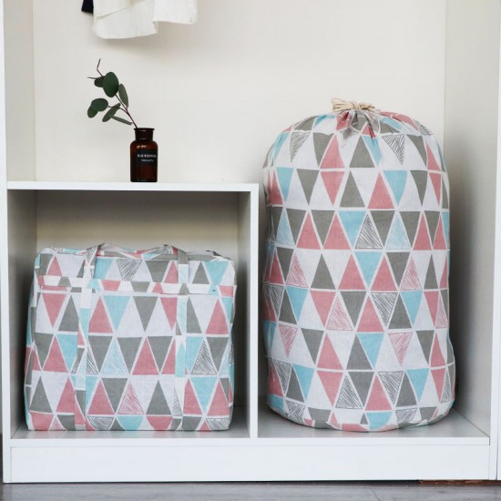 Tianshan cotton and linen large quilt drawstring storage bag, quilt and clothing organizer, large-capacity moving packing bag