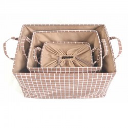 Clothes storage box, foldable storage box, washable large drawstring storage basket, simple cotton and linen storage box