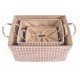 Clothes storage box, foldable storage box, washable large drawstring storage basket, simple cotton and linen storage box