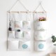 Dormitory cotton and linen fabric storage bag, Nordic-style, stylish, three-dimensional hanging dormitory wall storage bag