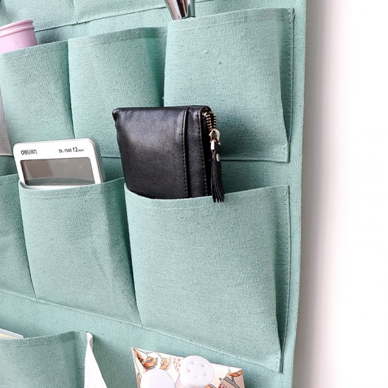 Creative, cute cotton and linen fabric hanging art for home. Large-capacity dormitory door wall-mounted storage bag