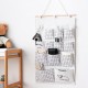 Cotton and linen household waterproof wall-mounted storage bag for dorm and living room doors, multifunctional large-capacity storage hanging bag