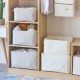 Japanese canvas thickened storage box, foldable clothing, cotton and linen fabric drawstring storage box Nordic Home Furnishings