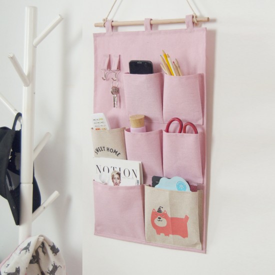 Plain-style jute woven desktop cosmetics storage basket with lace and artistic design for dormitories and bedside tables