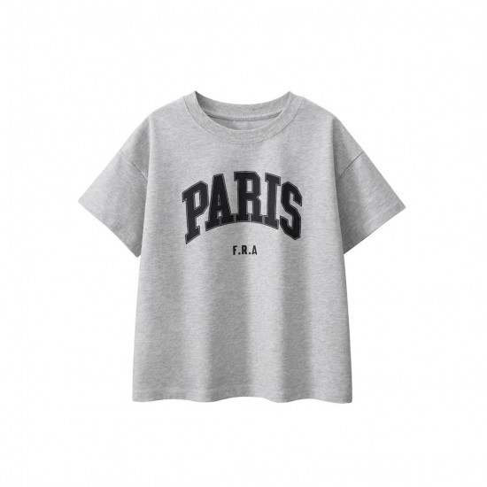 Girls' two-piece summer set, rainbow round-neck short-sleeved summer set, new European and American children's T-shirt set