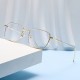 Korean-style fashionable influencer-style flat glasses, new square frames, blue light protection, sweet and fresh metal frames