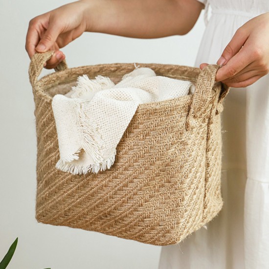 Simple cotton and linen fabric paper. Japanese-style living room tabletop tissue box set, tea ceremony creative linen tissue bag for home use.