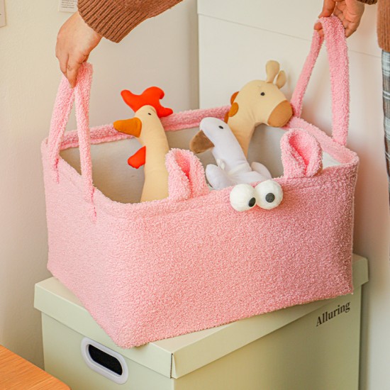 Foldable clothing storage box, washable large drawstring storage basket, simple cotton and linen storage box
