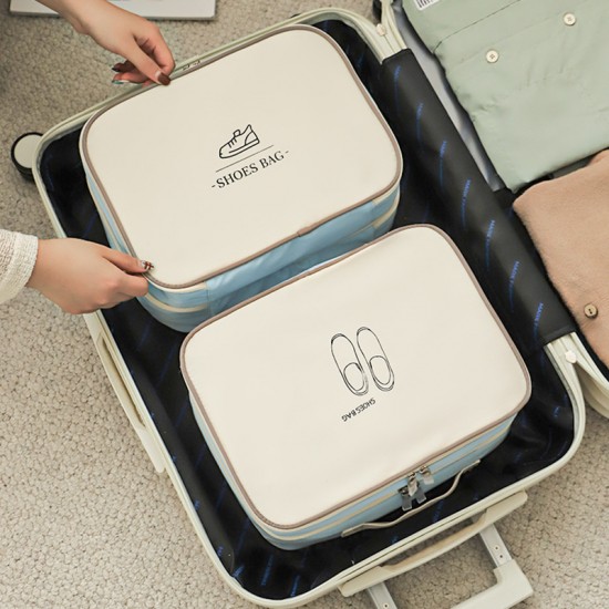 Waterproof Oxford cloth travel portable storage box, dustproof slipper storage box, multifunctional clothing storage bag, shoe box