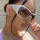 Retro, old-fashioned cat-eye sunglasses for women, high-end UV protection, fashionable metal cross-border sunglasses