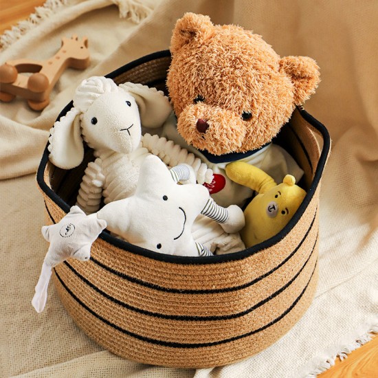 Factory-direct household cotton storage basket, multifunctional storage basket for toys, snacks, and sundries, large-capacity laundry basket