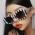 2024 new striped influencer sunglasses, toad-frame, hip-hop Instagram-style European and American street style fashion sunglasses