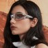 New metal fashion large-frame sunglasses for men and women, high-end, trendy, versatile driving glasses, cross-border square-frame sunglasses