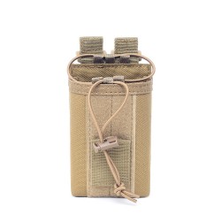 Outdoor multi-functional walkie-talkie bag, Molle tactical walkie-talkie bag, military enthusiast outdoor sports camouflage accessory bag (RANDOM COLOR)