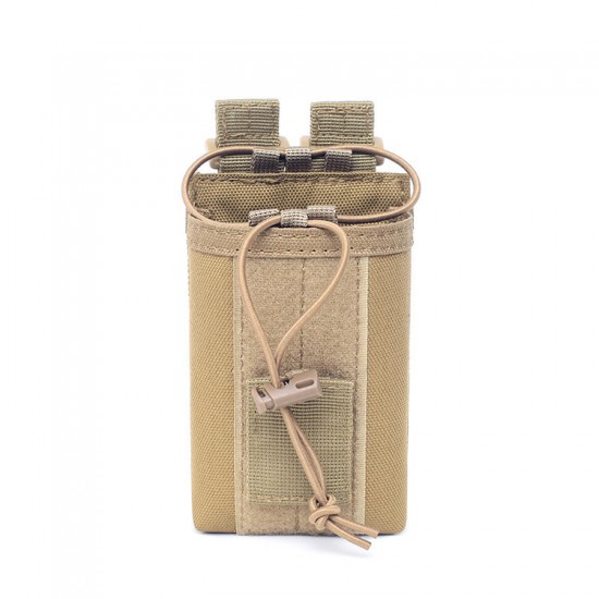 Outdoor multi-functional walkie-talkie bag, Molle tactical walkie-talkie bag, military enthusiast outdoor sports camouflage accessory bag (RANDOM COLOR)