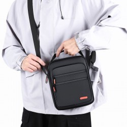 Laptop bag, men's horizontal style checkered Korean-style men's bag, office document bag, single shoulder bag, information storage crossbody bag