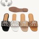 Women's shoes: export-made flat slippers, women's outdoor light luxury rhinestone craft slippers