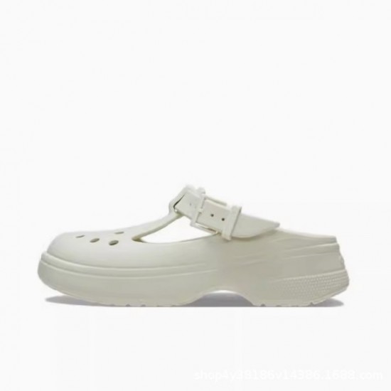 Cross Mary Jane Women's Crocs, Thick-Sole Height-Increasing Women's Summer New Non-Slip Beach Shoes 210581