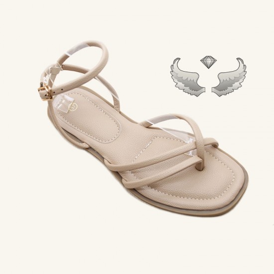 Wholesale ladies' slippers Sandals, a factory-made Chaozhou women's shoe, offers fashionable flat-soled beach sandals.
