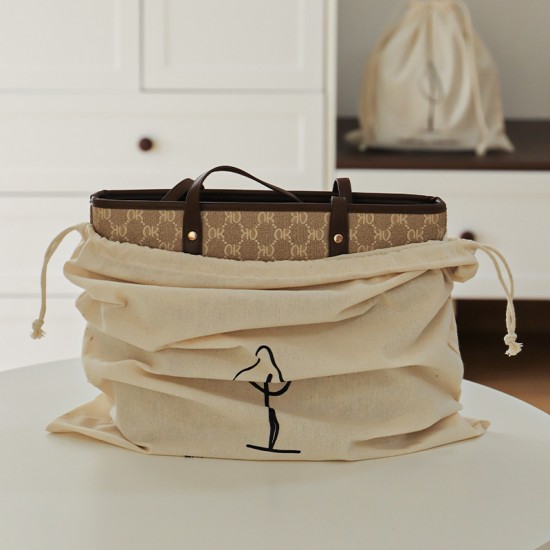 Cotton and Linen Drawstring Travel Bag, Multifunctional Luggage Storage Bag, Dust Bag for Household Bags and Miscellaneous Storage Bags