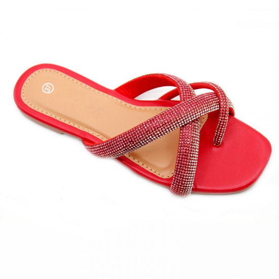 Foreign Trade Chaozhou Women's Flat Slippers, Lightweight Luxury Diamond-encrusted Fashionable Crafted Shoes, Casual Shoes, Ready-to-Stock Wholesale Slippers