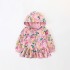 Girls' autumn jackets, new European and American style, terry cotton hooded zippered long-sleeved sweatshirts for small and medium-sized children.