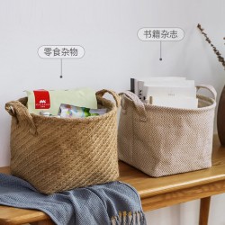 Simple cotton and linen fabric paper. Japanese-style living room tabletop tissue box set, tea ceremony creative linen tissue bag for home use.