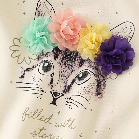 New autumn styles for young children: long-sleeved cotton dresses for girls. Cute printed skirts for children.