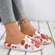 Summer strawberry and fruit print sandals, comfortable thick-soled, couples' slippers for both home and indoor use