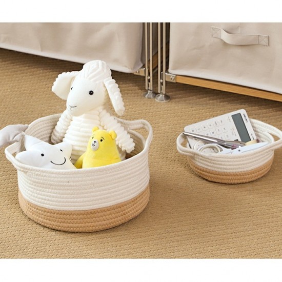 Factory-direct household cotton storage basket, multifunctional storage basket for toys, snacks, and sundries, large-capacity laundry basket