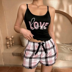 Newly launched European-style elastic sleepwear for women, lace-edged short pants with floral pattern, imitation cotton, cross-border home wear