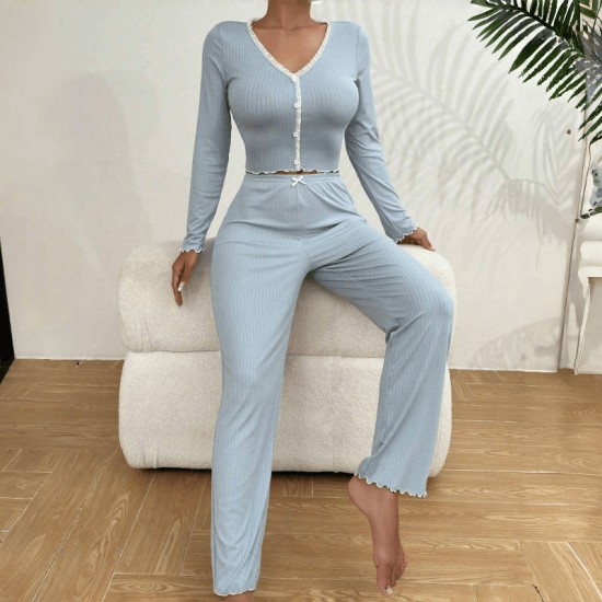 Cross-border Russian new-style home wear with cotton heart-shaped printed fabric, casual European-style short-sleeved pants two-piece set, sleepwear for women