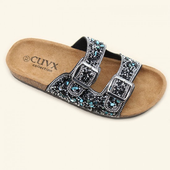 Wholesale ladies' slippers, factory direct, plus-size fashionable rhinestone slippers