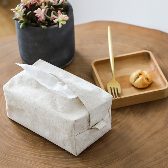 Tianshan cotton and linen tissue box, simple waterproof desktop tissue drawer, creative and stylish hanging household tissue holder