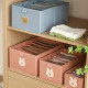 Family-sized cotton wardrobe storage basket with drawers, foldable storage box for clothing, underwear, and other items.