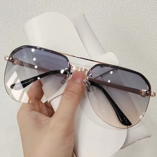 New shaped square frame sunglasses for men and women, high-end sunglasses, cross-border Instagram-style fashionable retro sunglasses