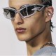 New European and American Futuristic Tech Sunglasses, Y2K Street Style and Runway Fashion Sunglasses for Men and Women