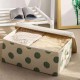 Clothes storage box with dustproof lid, foldable fabric storage basket, household storage box, cotton and linen wardrobe storage box