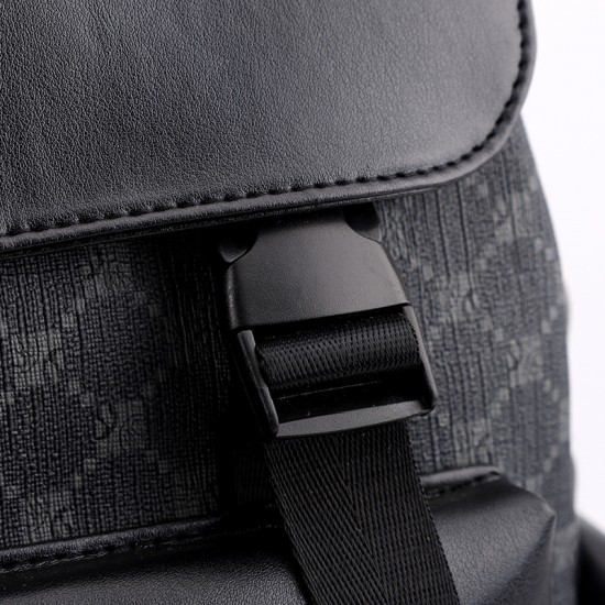 Patterned check business double-shoulder bag, new style Korean men's bag, travel computer bag, casual bag, commuter large capacity backpack