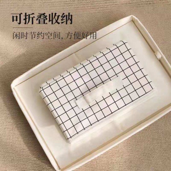 Clothes storage box with dustproof lid, foldable fabric storage basket, household storage box, cotton and linen wardrobe storage box