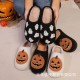 New Halloween pumpkin lantern ghost cotton slippers for men and women, wholesale winter cotton slippers.