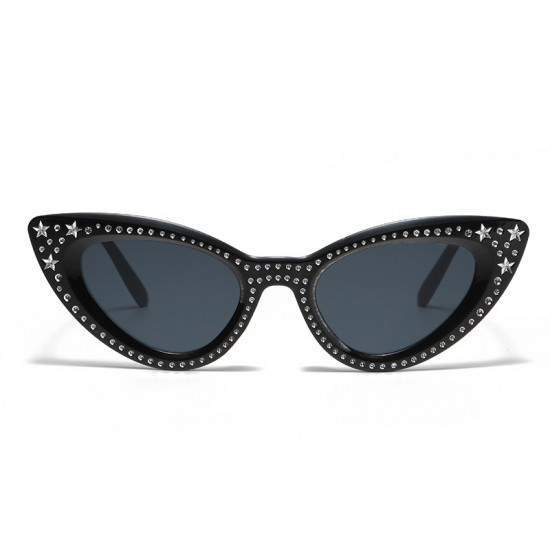 New European and American fashion, multi-color large-frame diamond-studded sunglasses, trendy street-style square sunglasses for women, cross-border sunglasses.