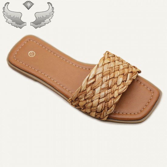 Wholesale women's fashion slippers, women's summer outdoor craft shoes, flat shoes.