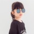 New trendy children's glasses, Korean-style round-frame, versatile baby sunglasses, sun protection, personalized metal children's sunglasses