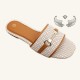 Yiwu spot wholesale, summer slippers, women's flat slippers, metal-decorated, non-slip slippers.