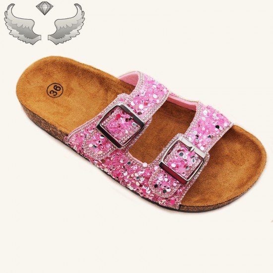 Madagascar cross-border direct sales of light luxury rhinestone fashion, versatile women's flat slippers, craft shoes