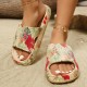 Summer thick-soled floral print sandals, couples' slippers for both home and outdoor use