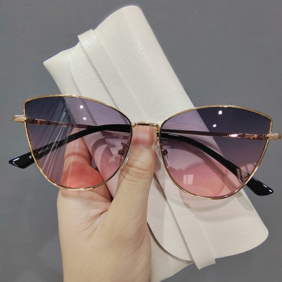 Fashionable INS Butterfly-Frame Cat-Eye Sunglasses, Women's Xiaohongshu-Same Metal Glasses, European and American Trendy Cross-Border Sunglasses