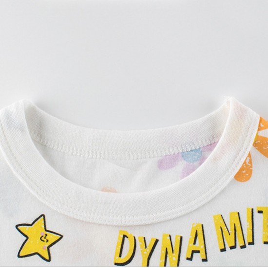 European and American style children's clothing, new summer children's T-shirts, round neck, short sleeves, printed cartoon tops for boys and girls