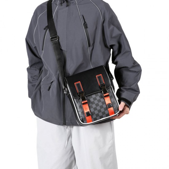 Bag, men's retro single shoulder bag, PU casual business high-end bag, water-resistant handbag, men's casual cross-body bag